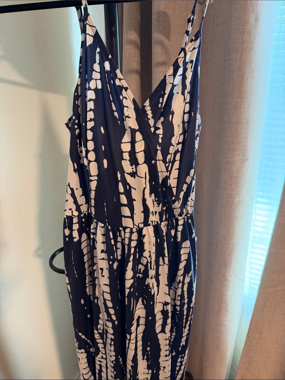 Women's Navy & White Tie-Dye Maxi Dress